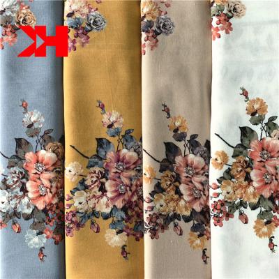 China Shaoxing Textile Stock Organic Flowers Woven Rayon Printed 100% Rayon Fabric For Shirt for sale