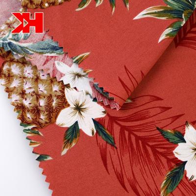 China Custom Organic 100 Cotton Floral Print Fabric Hawaii Printed Fabric For Causal Shirt for sale