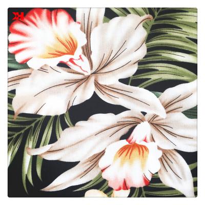 China Sustainable Hawaiian Floral Print Fabric Rayon Fabric Custom Print Woven Textile Print For Dress Soft Draping Material for sale