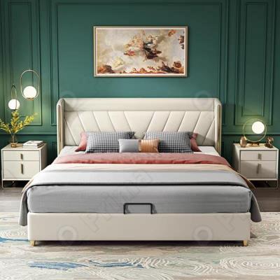 China Adjustable Modern Home Multifunctional Furniture Bed Modern Leather Bed (Other) for sale