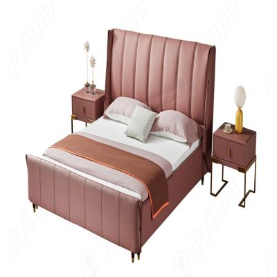 China (Other) adjustable leather bed 1.8 M Double Bed Folding Sofa Wall Bed for sale