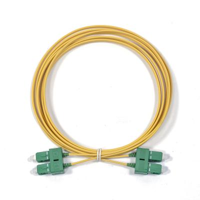 China Abalone SC APC Single Mode G657A2 FTTH Indoor Single Mode Drop Cable Fiber Optic Patch Cord for sale