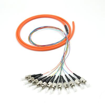 China Abalone 0.9mm LSZH 12 Indoor Fiber Optic Core G652D Single Mode SC APC UPC Pigtail for sale