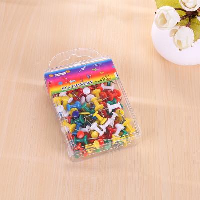 China Generous Promotional Color Box Je-nail Notice Thumbtacks 100pcs Office Stationery Multifunctional Wholesale Eco-friendly for sale