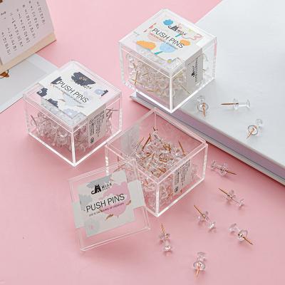 China Office School Home Office Color Stainless Plastic Tacks Cork Board Nail Decoration Fixed Art Nail For Stationery Supplies for sale