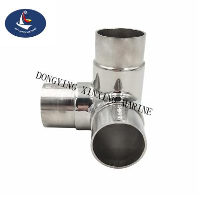 China Hardware Factory Outlet Connecting Stainless Steel Handrail Corner Construction Tee for sale