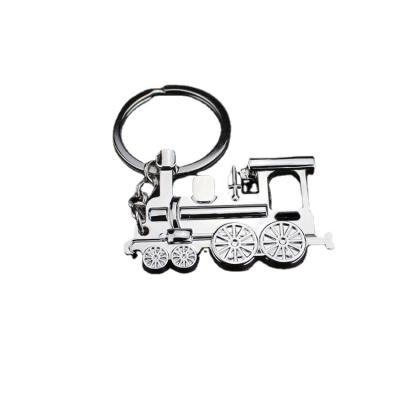 China Creative In The Running Steam Engine Creative Zinc Alloy Creative Train Vintage Metal Keychains Gift Key Chain for sale