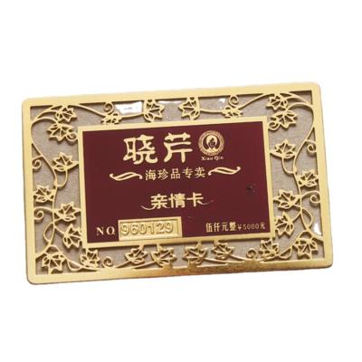 China Europe metal hollow business card brushed foka stainless steel VIP metal card custom etched metal card for sale