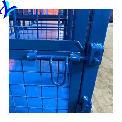 Китай Heavy Duty Foldable Folding Stackable Metal Steel Pallet Storage Cage продается