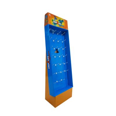 China Cardboard Paper Advertising Customized Hook Display , Floor Display Stand For Supermarket for sale