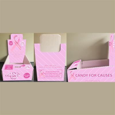 China Hot Sale China Manufacture Candy Box Cardboard Lollipop Donation Corrugated Paper Box For Advertising Or Promotion for sale