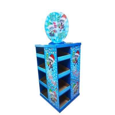 China Cheap Supermarket Advertising Pop Display Shelf Eco-friendly Paper Up Cardboard Toy Pallet Retail Stand for sale