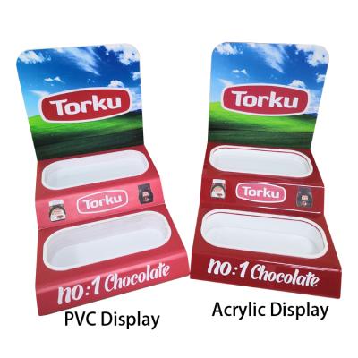 China Hot Selling Advertising Or Promotion Acrylic And PVC Store Display Supermarket Shelves For Chocolates for sale