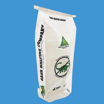 China Recycled materials 25kg 50kg food grade sugar kraft paper pp woven sack white laminated bags for flour rice for sale