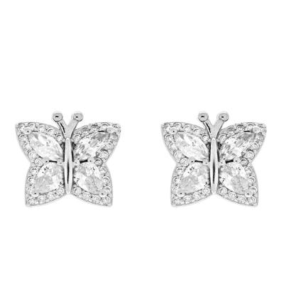 China Grace Jewelry Cute New Arrival 925 Sterling Silver Gold Plated Earrings Butterfly Women Stud Earrings for sale