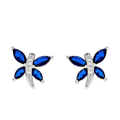 China OEM Factory Cute 18k Stud Plated Luxury Women 925 Sterling Silver Earrings Butterfly Earring for sale