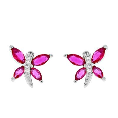 China Cute Good Quality Blue Stud Earrings For Women 14k Gold Fashion Jewelry Wholesale Tka Butterfly Stud Earrings for sale