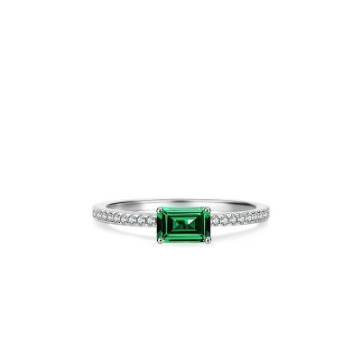 China FASHIONABLE Top Quality Green Gemstone Ring Silver Rings Jewelry Women Green Ring for sale