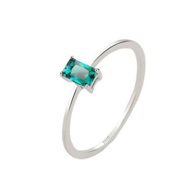 China FASHIONABLE High Quality 925 Sterling Silver Gemstone Rings For Emerald Women's Ring 925 Silver Ring for sale