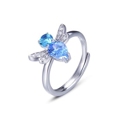 China Wholesale Lovely Dragonfly Zircon Rings FASHIONABLE Kids Adjustable Jewelry Gift For Birthday for sale