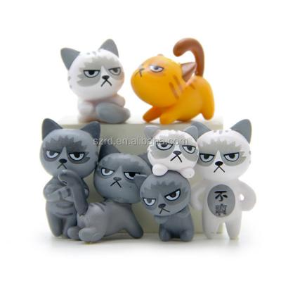 China Cartoon Toy Best Selling PVC Soft Animal Toys Customized Mini Cats Toys For Kids for sale