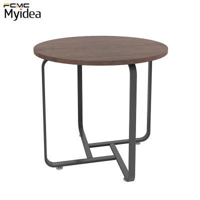 China Convertible solid wood coffee table small occasional dining table iron round balcony table and chair combination tea room apartment for sale