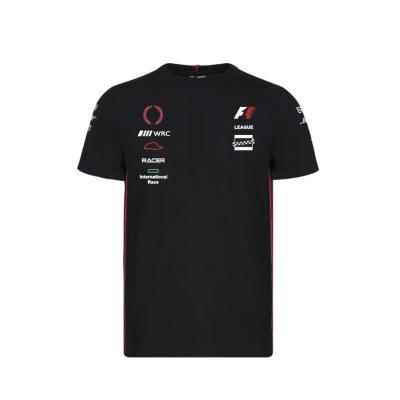 China Custom Embroidered Plus Size Men'S Clothing Black Racing T Shirts for Sports and Games for sale