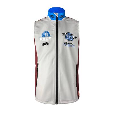 China Custom Logo Design Men's Cotton Poly Zipper Softshell Vest for Running Sports Team for sale