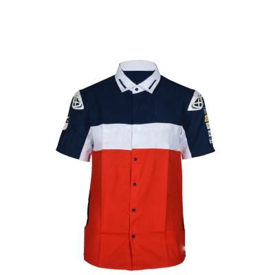 China Grote en hoge mannen race Casual shirt Custom Logo Print Kort mouw Plus Size Shirt Te koop