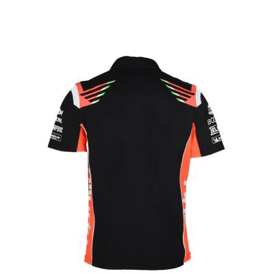 China Racing Team Customized Printing Methods Breathable 100% Cotton Zipper Polo Shirt Men for sale