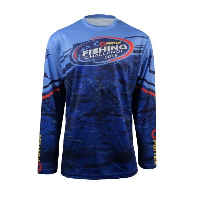 China Men's Navy Cotton Long Sleeve Sublimation Fishing Jersey Shirt with Customized Design for sale