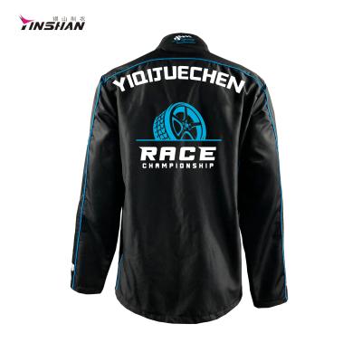 China Unisex Custom Logo Design Black Polyester Casual Sports Racing Men's Jacket For Racing for sale