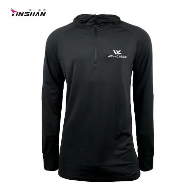 China Otoño de poliéster personalizado Spandex hombres Deportes Fitness Correr Camisa de manga larga Entrenamiento en venta