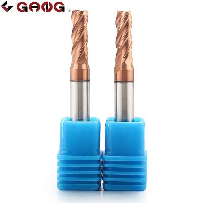 China CNC Process Hebei Gangde 12% Cobal HRC60 Carbide Cutting Tools 45 Degree End Mill Cutter Helix Ball Nose Variable End Mill For Carbon Steel for sale