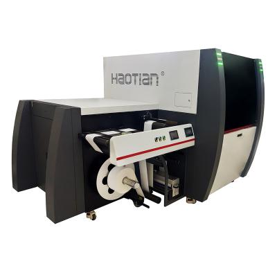 China Garment Shops Haotian Width 220/330 Sticker Printing Digital Sticker Printing Machine Label Roll Adhesive Machine For Graphic Design for sale