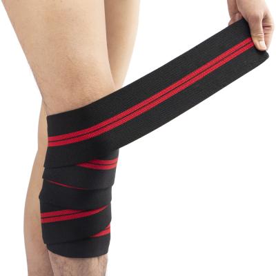 China Hot Selling Fitness Weightlifting Nylon Heavy Duty Knee Wraps Powerlifting for sale