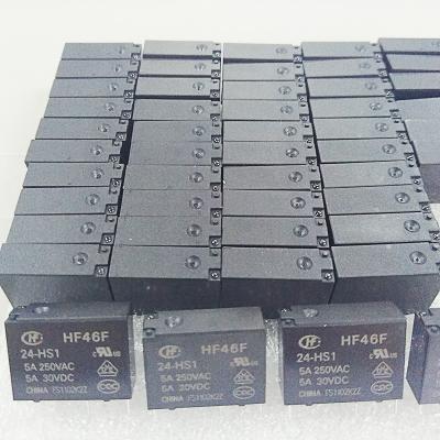 China HF46F SUBMINIATURE POWER INTERMEDIATE RELAY plastic sealed HF46F/24-HS1 for sale