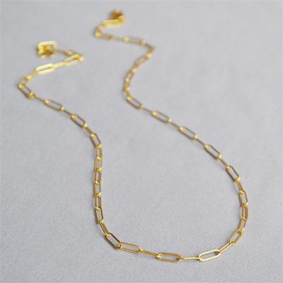 China Popular fashion PS chain 18K gold plating trombone chain necklace real for women choker necklace for sale