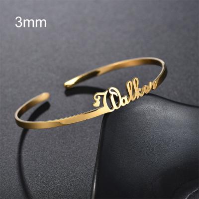 China CLASSIC PS Customized Bracelets High Quality Jewelry 18K Gold Plated Letters Name Stainless Steel Bracelet for sale