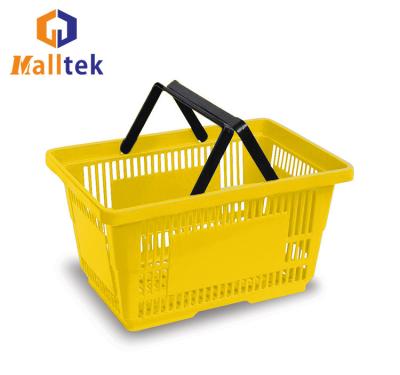 Cina Double Hand Supermarket Plastic Basket 28 Liter Eco Friendly in vendita