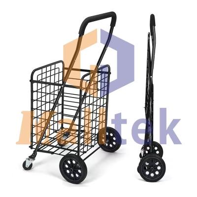 China EVA Wheel Steel Folding Supermarket Trolley Cart Q235 Steel For Shopping en venta