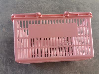 China Pink Lightweight HDPP Double Handle Retail Shopping Baskets Easy To Carry for sale