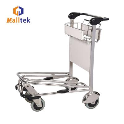 China Stainless Steel Airport Luggage Trolley For Intermational Airport Using With 4 Wheels for sale