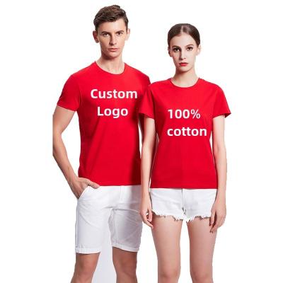 China Custom Print T-shirt Anti-Wrinkle 100% Cotton Print Men T-shirt Women Premium Custom T-shirt Blank With Your Logo Or Design Print for sale