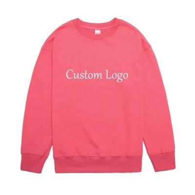 China Breathable Book Large Terry Around Neck Sweater Mounted Shoulder Drop Autumn Winter Red Loose Sweatshirt for sale