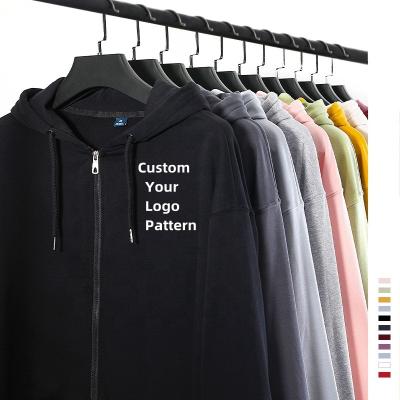 China Custom Unisex Heavyweight Hoodies Cotton Logo Printed Zip Up Hoodie High Quality Anti-wrinkle Men's Hoodie for sale