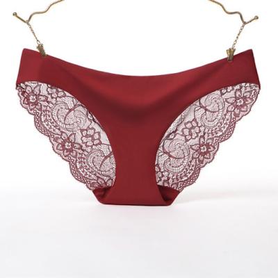 China T-shaped Briefs Inseam Low-waist Ladies Temptation Lace Ice Panties Seamless Pure Cotton Silk One-piece Panties Antibacterial for sale