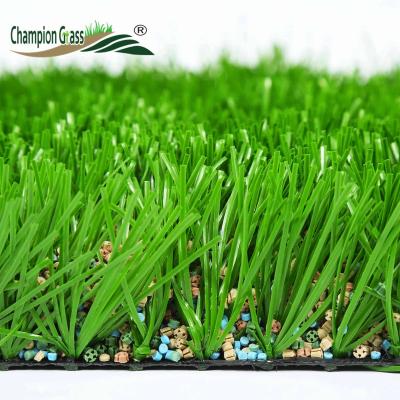 China 8 Years Warranty Eco-friendly Artificial Grass Turf 50mm Spine Shape Football Synthetic for sale