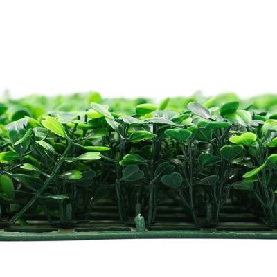 China Durable UV Plastic Simulation Boxwood Hedge Green Artificial Foliage Grass Wall Decor For Home Backdrop for sale