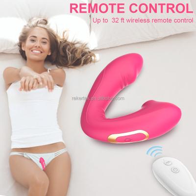 China Silicone Wearable Vibrator G Spot Remote Control Vibrator with Rechargeable Stimulator Radio Clitoral Sucking Massager for sale